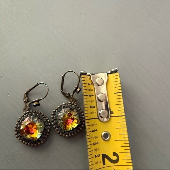 Sorrelli Crystal Brass Tone Drop Earrings - Picture 3 of 4